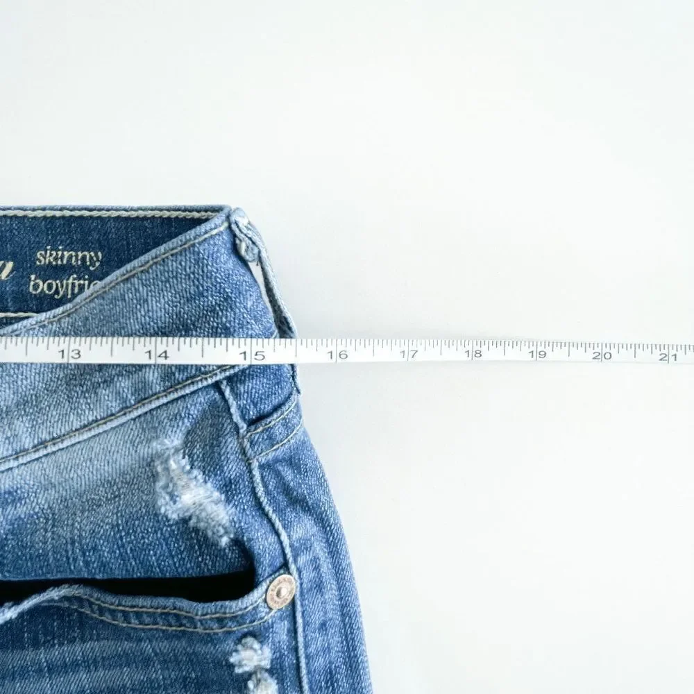 7 For All Mankind Womens Denim Jeans Distress Josefina Skinny Boyfriend Size 26 - Picture 10 of 12